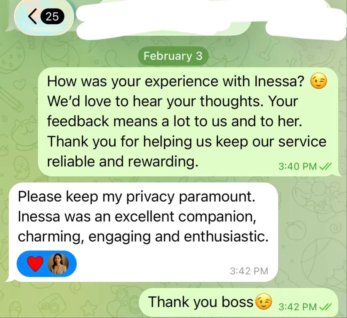Inessa AME review screenshot proof 1
