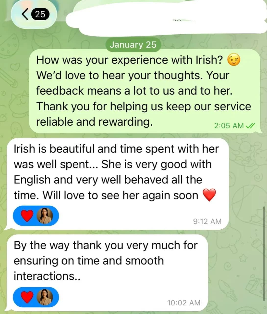Irish AME review screenshot proof 1