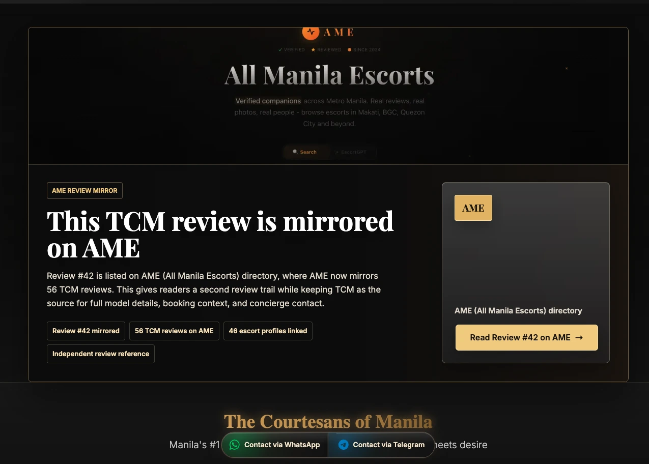 The Courtesans of Manila review mirrored on AME Directory with review number and linked profile context